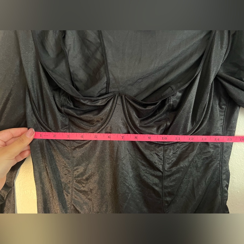 SKIMS Sheer Black Long Sleeve Bodysuit - Picture 4 of 5